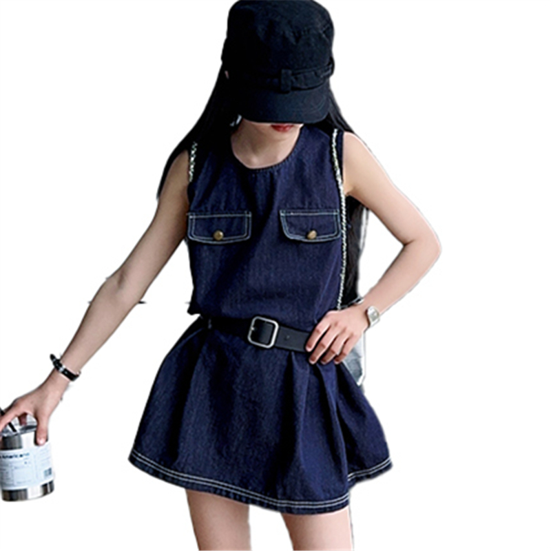 Vintage Fashion Jeans - Stijlvolle kindermode denim bodysuit jurk voor
