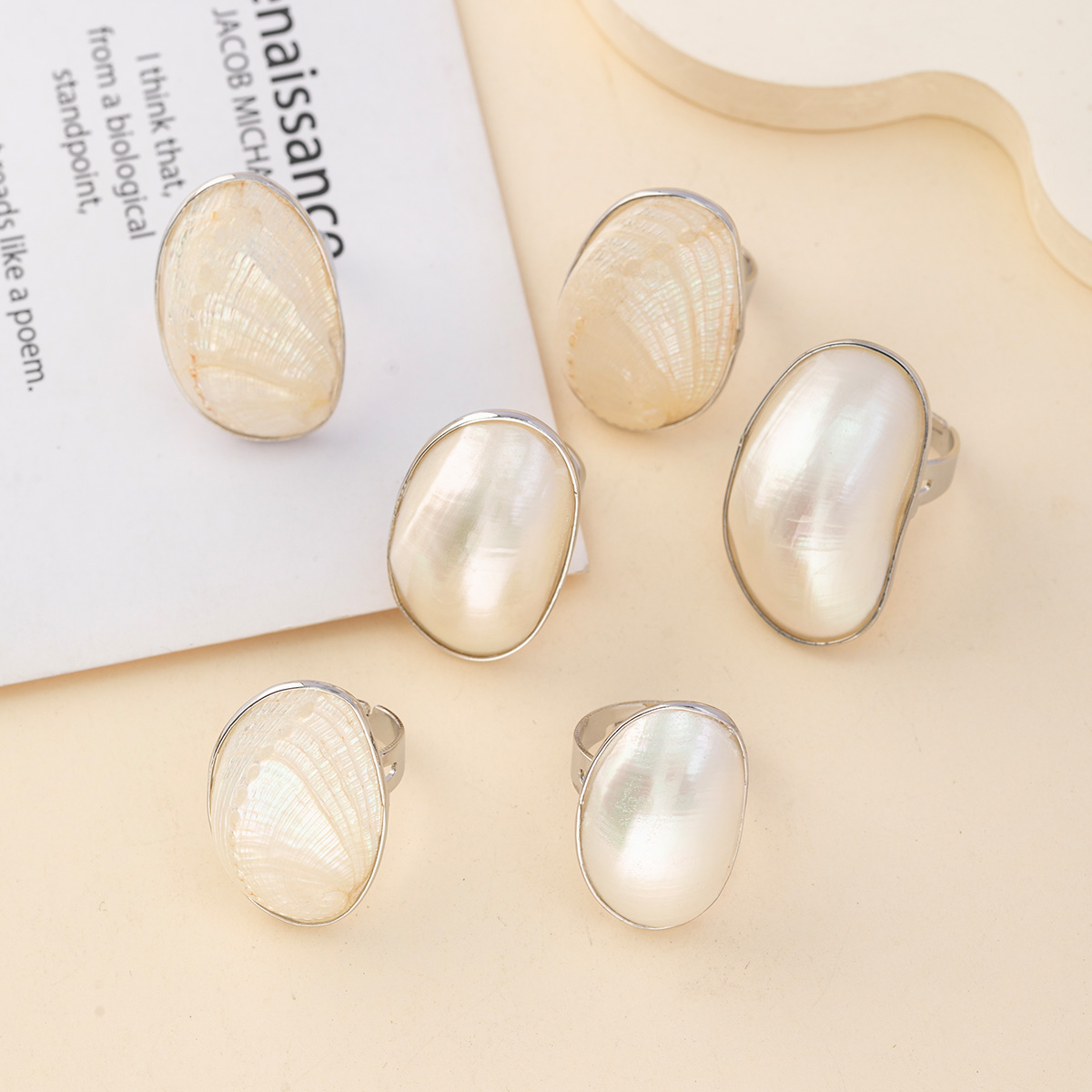 Vintage Fashion Outlet - Vintage Dikke Schelp Ringen Voor Vrouwen