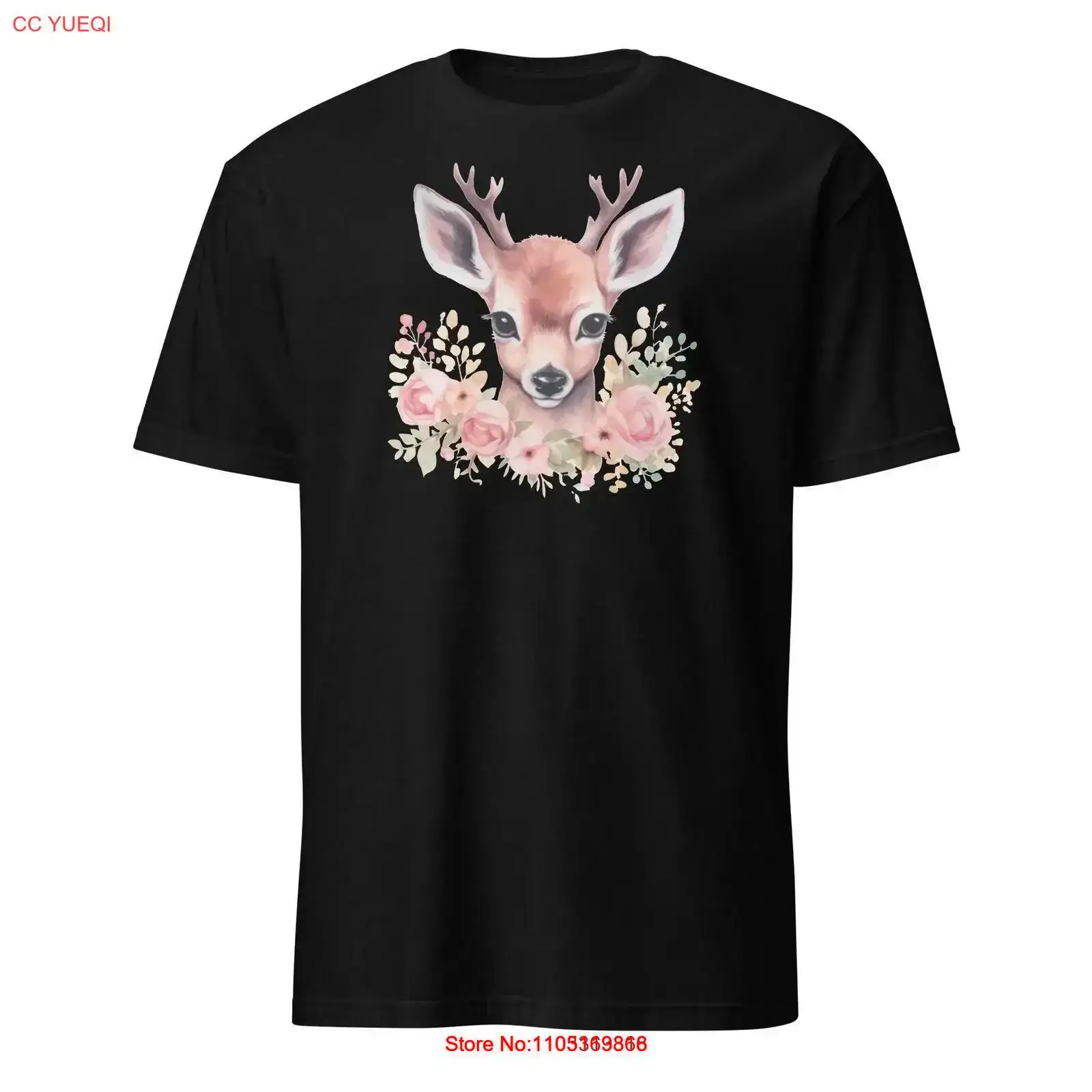 Vintage Fashion Art - Leuke bloemen herten kunst T-shirt vintage