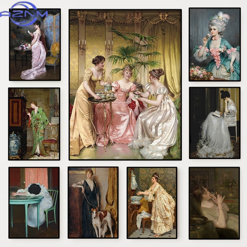 Vintage Fashion Art - De Renaissance Vrouwen Portret Poster Vintage