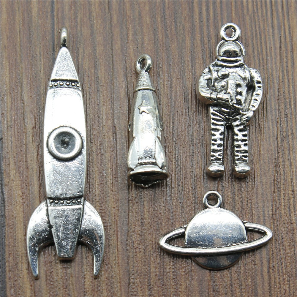 Vintage Fashion Wholesale - 10st Charms Raket Antiek Zilver Kleur