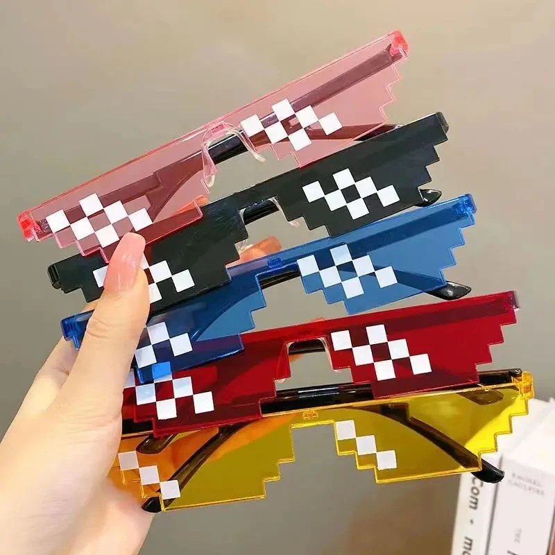 Quirky Vintage Fashion - Nieuwe grappige eigenzinnige damesbril veelkleurige pixel