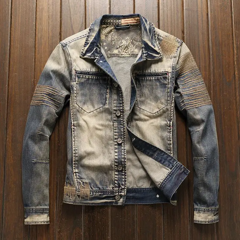 Vintage Fashion Korea - Cowboyjas voor heren, herfst, Koreaanse vintage