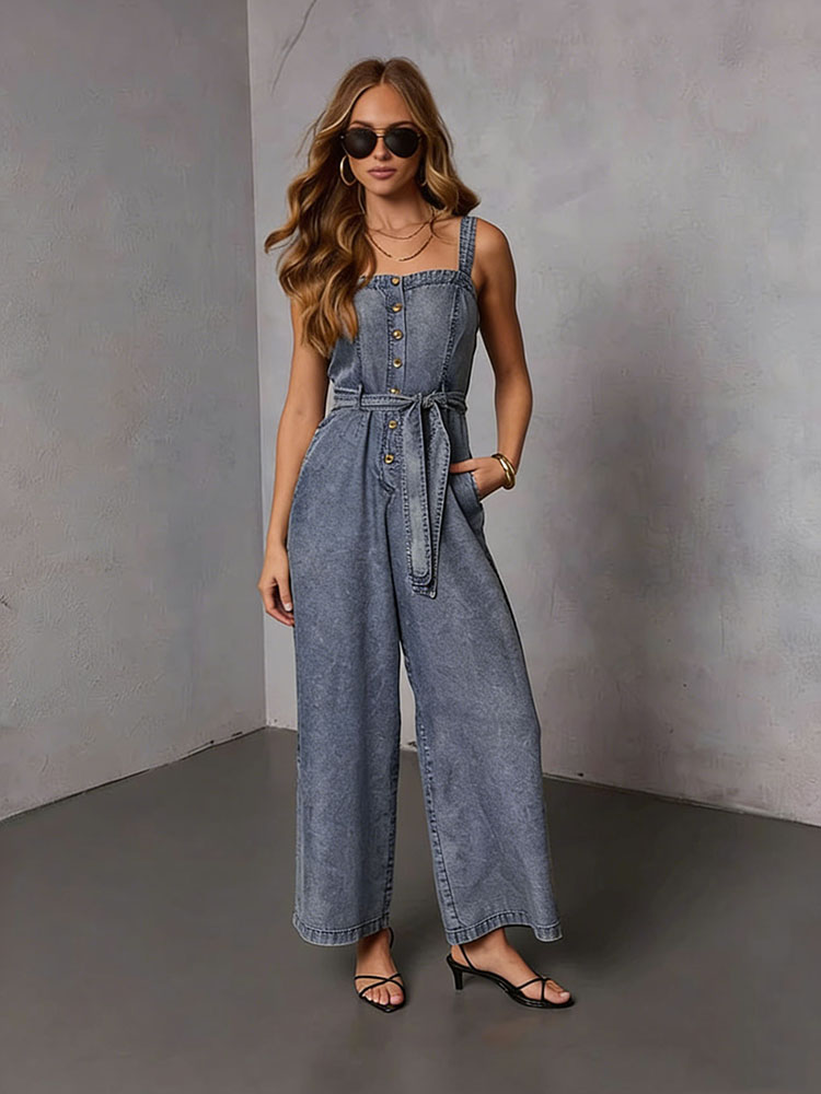 Vintage Fashion Jeans - Zomer Vintage Dames Denim Jumpsuits 2026