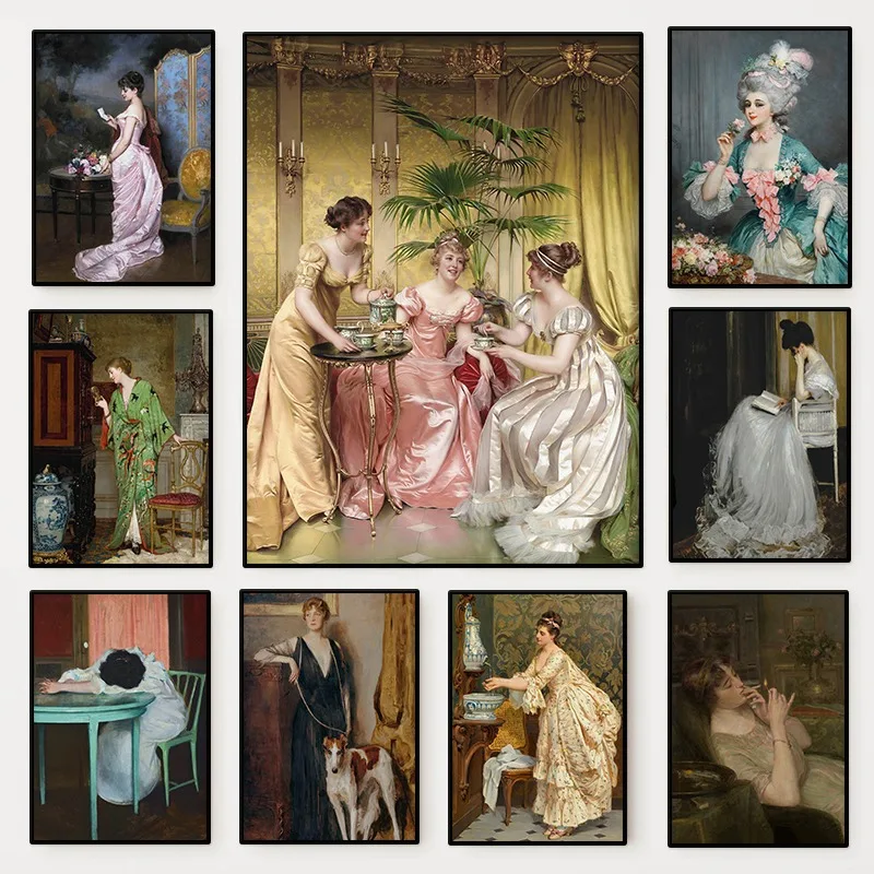 Vintage Fashion Art - De Renaissance Vrouwen Portret Poster Vintage