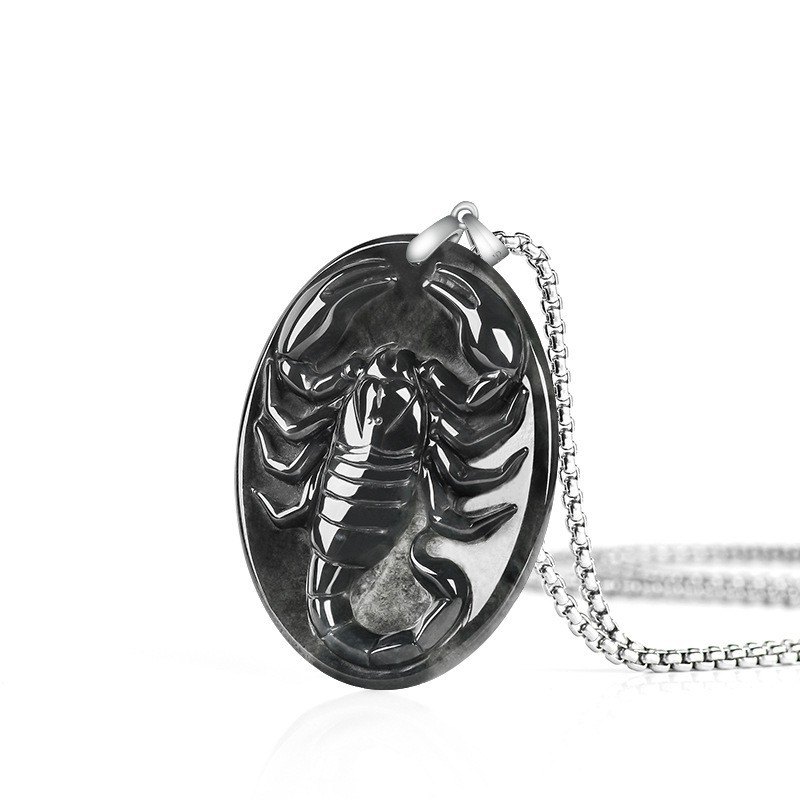 Vintage Fashion For Women - Myanmar Jadeïet Schorpioen Hanger Ketting Luxe