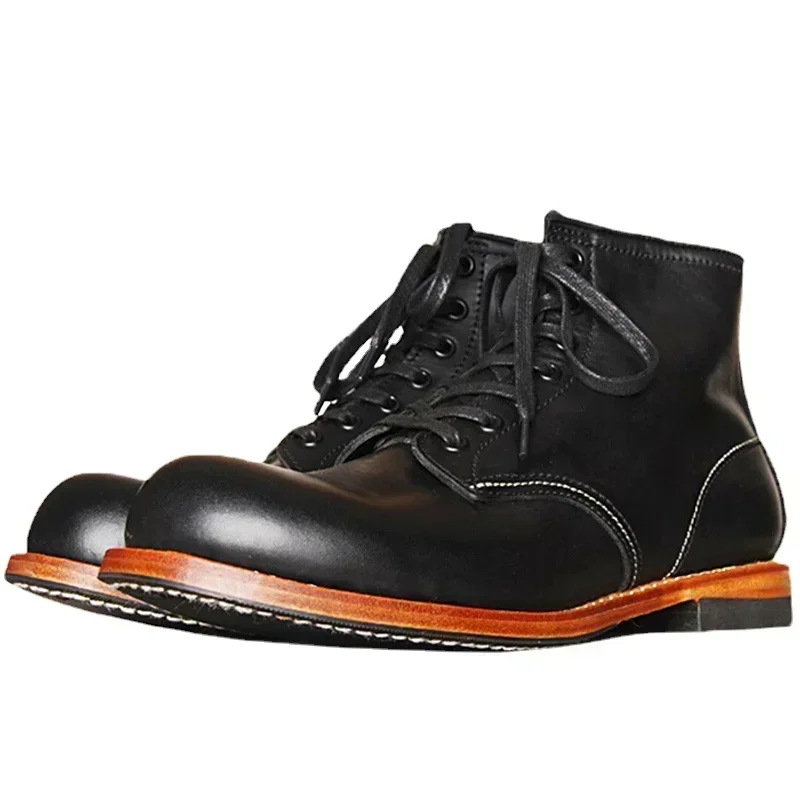 Vintage Fashion For Mens - Vintage mannen Goodyear-Welted lederen laarzen mannen