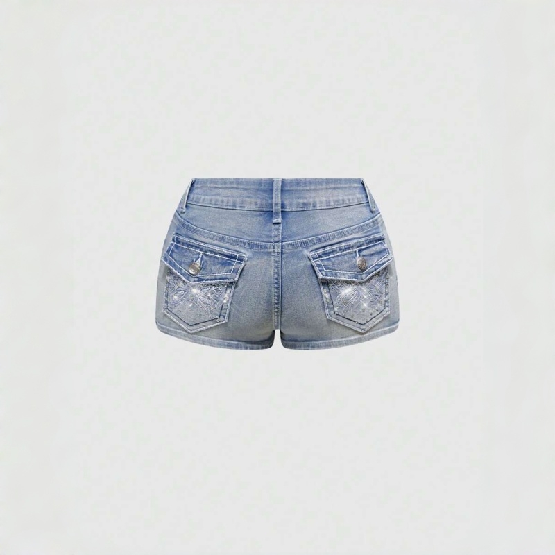 Verfraaide denim shorts met kr - Vintage Fashion Jeans recensie en prijs