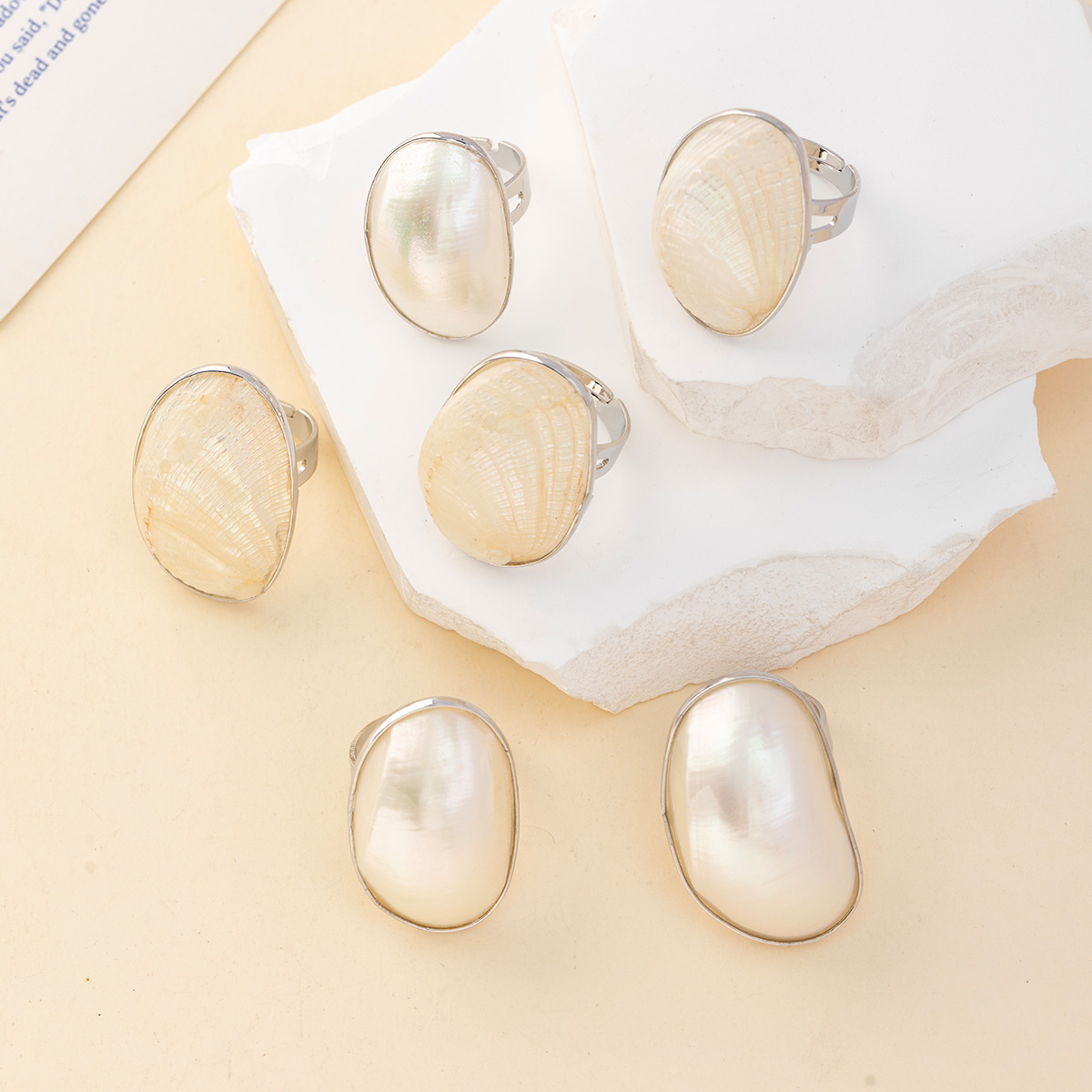 Vintage Dikke Schelp Ringen Vo - Vintage Fashion Outlet recensie en prijs