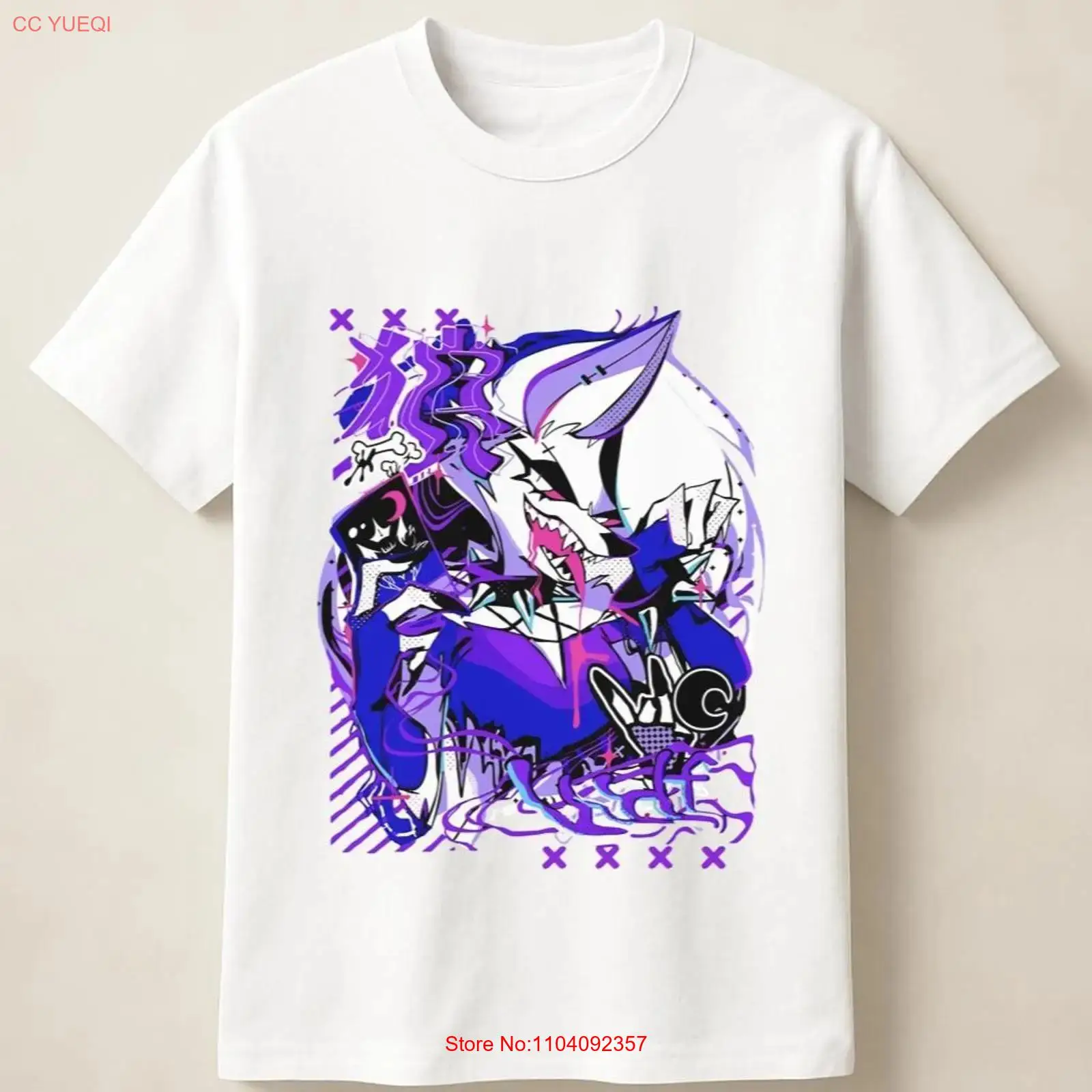 Paarse Anime Wolf in Graffiti  - Vintage Fashion Art recensie en prijs