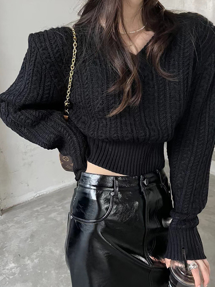 V-hals korte trui dames Koreaa - Vintage Fashion Old Money recensie en prijs