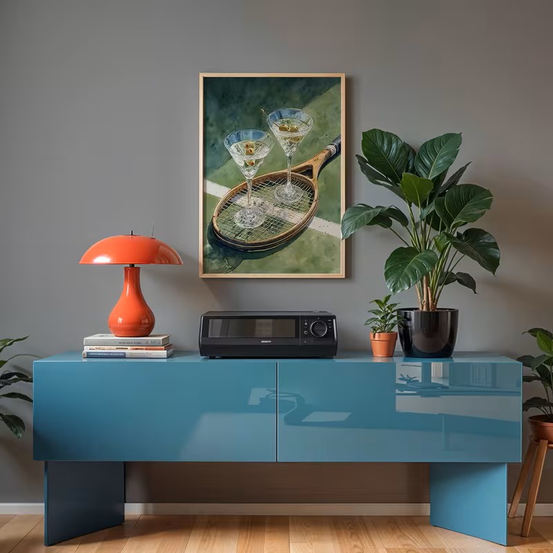 Vintage poster met tennisclubt - Vintage Fashion Art recensie en prijs